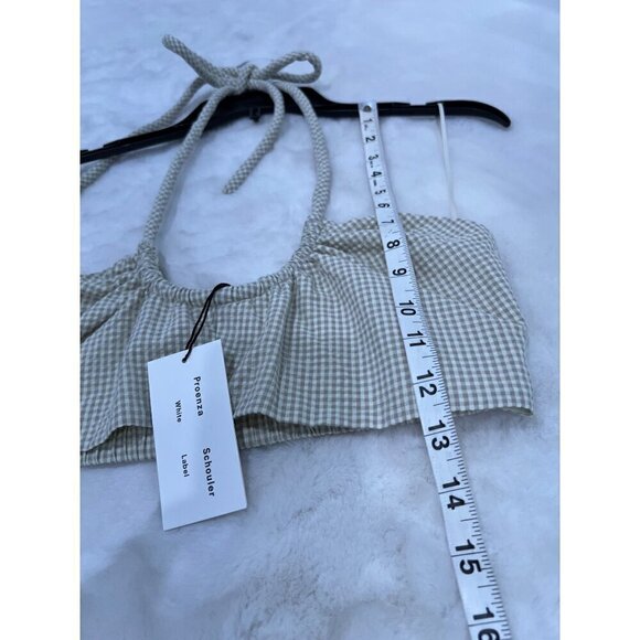 New Proenza Schouler White Label Size 4 Cropped top Gingham Halter Bralette - Picture 6 of 11